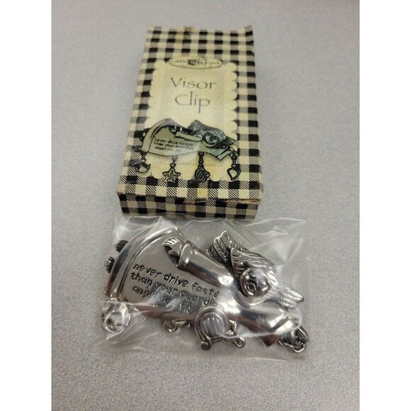 3 Visor Clip "Never Drive Faster than Guardian Angel Can Fly" (3) - Picture 1 of 4